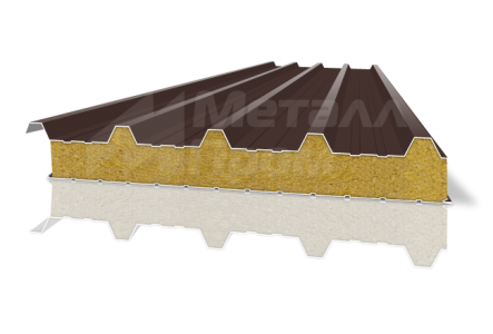 Кровельная сэндвич-панель 100 мм с минеральной ватой
